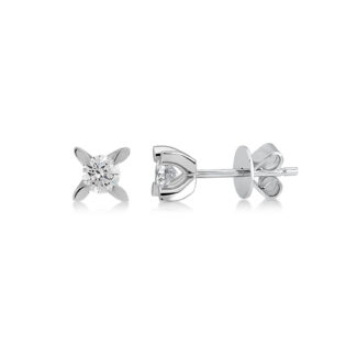 14K White gold earrings with 0.3 carat White Diamonds