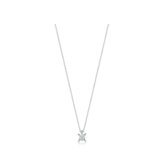 14K White gold necklace with 0.15 carat White Diamonds