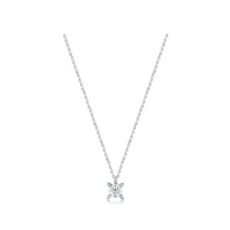 14K White gold necklace with 0.36 carat White Diamonds