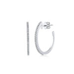 14K White gold earrings with 0.32 carat White Diamonds
