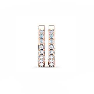 14K Rose gold earrings 0.54 carat White Diamonds