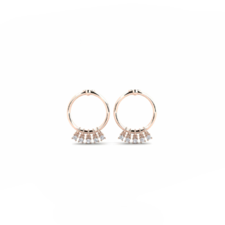 14K Rose Gold earrings 0.15 carat White Diamonds
