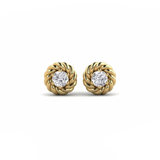 14K Gold earrings 0.20 carat White Diamonds