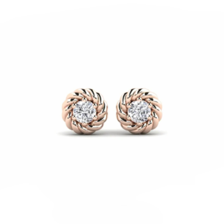 14K Rose gold earrings 0.20 carat White Diamonds