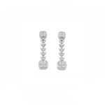 14K White gold earrings with 1.88 carat White Diamonds