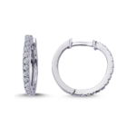14K White gold earrings with 0.14 carat White Diamonds