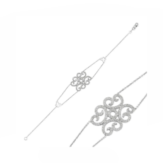 14K White Gold Bracelet With 0.56 Carat White Diamonds