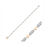 14K White and Rose Gold Bracelet With 0.90 Carat White Diamonds