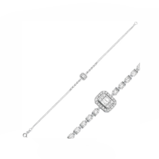 14K White Gold Bracelet With 0.47 Carat White Diamonds