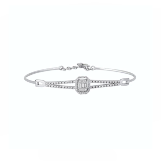 14K White Gold Bracelet With 0.46 Carat White Diamonds