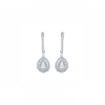 14K White gold earrings with 0.76 carat White Diamonds