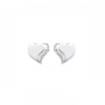 14K White gold earrings with 0.11 carat White Diamonds