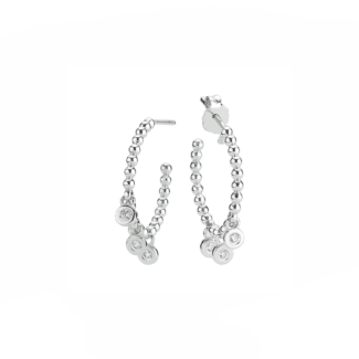 14K White gold earrings with 0.13 carat White Diamonds