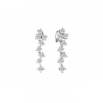 14K White gold earrings with 0.12 carat White Diamonds