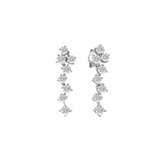 14K White gold earrings with 0.12 carat White Diamonds