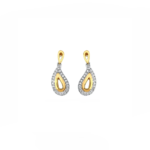 14K White gold earrings with 0.08 carat White Diamonds