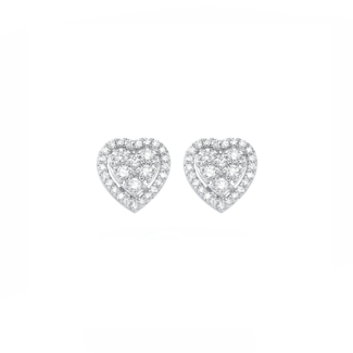 14K White gold earrings with 0.30 carat White Diamonds