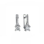 14K White gold earrings with 0.42 carat White Diamonds