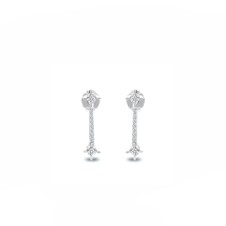 14K White gold earrings with 0.12 carat White Diamonds