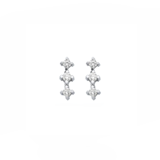 14K White gold earrings with 0.40 carat White Diamonds