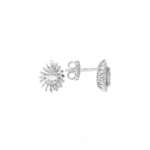 14K White gold earrings with 0.12 carat White Diamonds