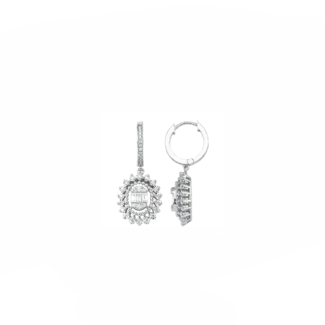 14K White gold earrings with 0.47 carat White Diamonds