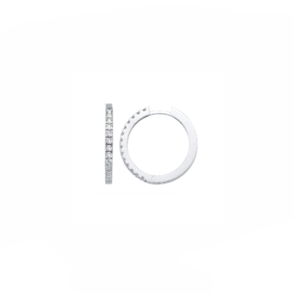 14K White gold earrings with 0.10 carat White Diamonds