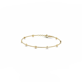 14K Yellow Gold Bracelet With 0.14 Carat White Diamonds