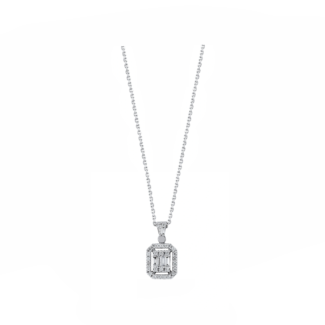14K White gold necklace with 0.24 carat White Diamonds