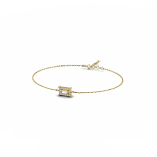 14K Yellow Gold Bracelet With 0.24 Carat White Diamond