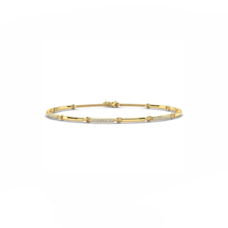 14K Yellow Gold Bracelet With 0.28 Carat White Diamonds