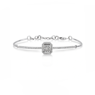 14K White Gold Bracelet With 0.42 carat White Diamonds