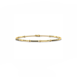 14K Yellow Gold Bracelet With 0.28 Carat Black Diamonds