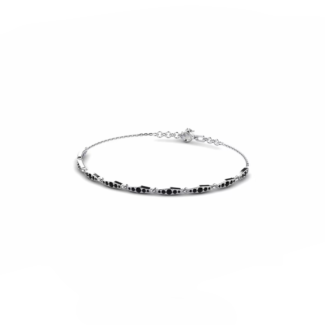 14K White Gold Bracelet With 0.63 Carat Black Diamonds