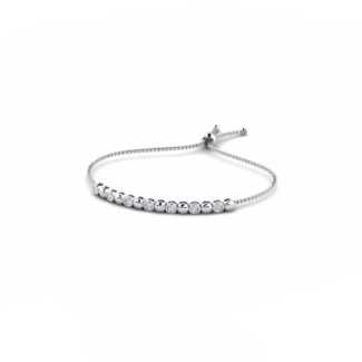 14K White Gold Bracelet With 0.21 Carat White Diamonds