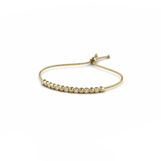 14K Yellow Gold Bracelet With 0.21 Carat White Diamonds