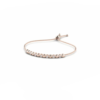 14K Rose Gold Bracelet With 0.21 Carat White Diamonds