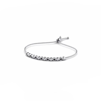 14K White Gold Bracelet With 0.21 Carat Black Diamonds