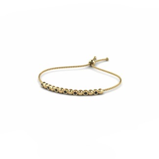 14K Yellow Gold Bracelet With 0.21 Carat Black Diamonds