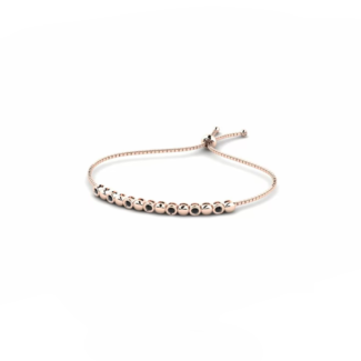 14K Rose Gold Bracelet With 0.21 Carat Black Diamonds