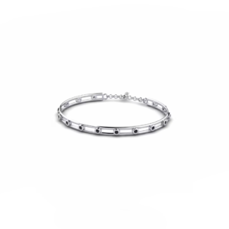 14K White Gold Bracelet With 0.45 Carat Black Diamonds