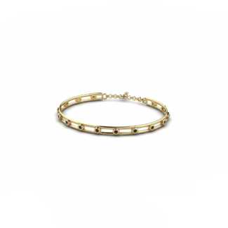 14K Yellow Gold Bracelet With 0.45 Carat Black Diamonds