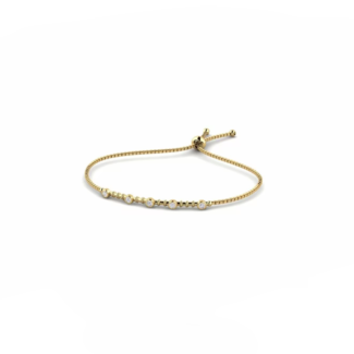 14K Yellow Gold Bracelet With 0.15 Carat White Diamonds