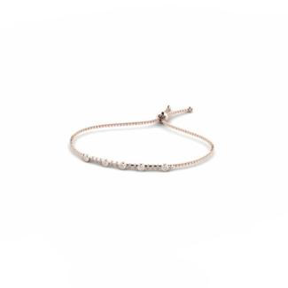 14K Rose Gold Bracelet With 0.15 Carat White Diamonds