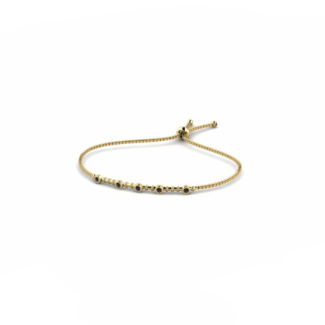 14K Yellow Gold Bracelet With 0.15 Carat Black Diamonds