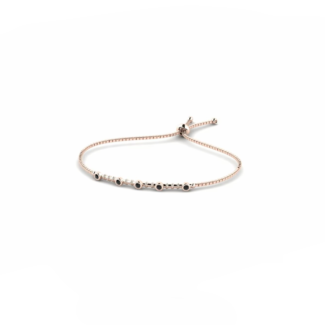 14K Rose Gold Bracelet With 0.15 Carat Black Diamonds