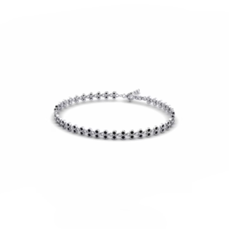14K White Gold Tennis Bracelet With 1.05 Carat Black Diamonds