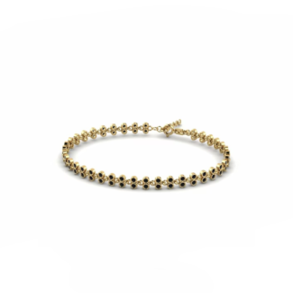 14K Yellow Gold Tennis Bracelet With 1.05 Carat Black Diamonds