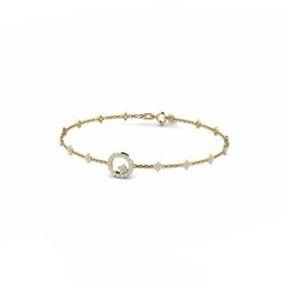 14K Yellow Gold Bracelet With 0.53 Carat White Diamonds