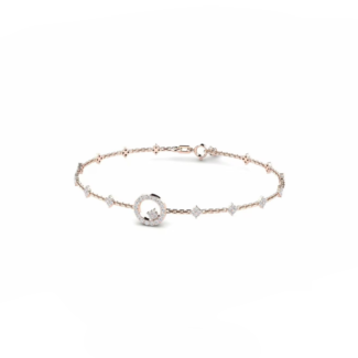 14K Rose Gold Bracelet With 0.53 Carat White Diamonds